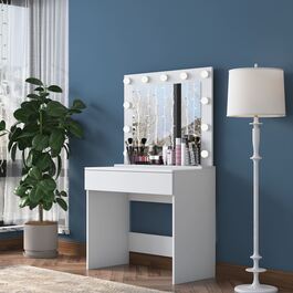 NARZOLE toaletní stolek se zrcadlem, bílá