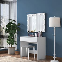 NASINO kosmetický stolek se zrcadlem, bílá