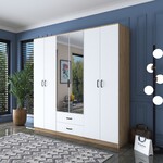 ISPRA šatní skříň se zrcadlem, ořech/bílá