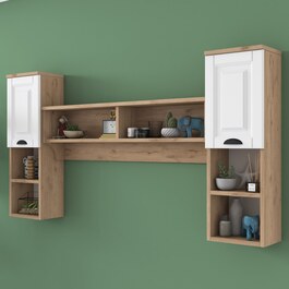 BORGO závěsná skříňka, ořech/bílá