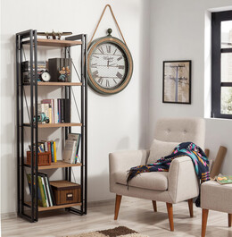 PALIANO policový regál, borovice/černá