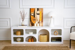 GAMBOLO policová knihovna, bílá