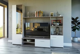 Obývací stěna JUKA bílá/dub craft šedý