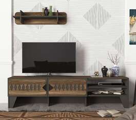 JERONIMO orientální obývací stěna, antracit/ořech