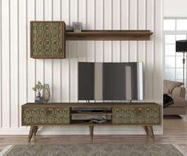 DUNKIRK orientální obývací stěna, ořech/sardunia