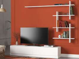 AGANO skandinávská obývací stěna, bílá