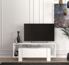 SORITO úzký TV stolek, bílá