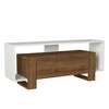 SENADOR úzký TV stolek, bílá/ořech