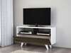 KATHY televizní stolek na nožičkách, bílá/ořech