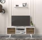 PASOS obývací stěna, bílá/ořech