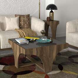 OSVALDO luxusní konferenční stolek, ořech/antracit