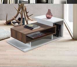 ARUNDEL konferenční stolek, bílá/ořech