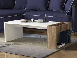 DEVLIN konferenční stolek, bílá/ořech