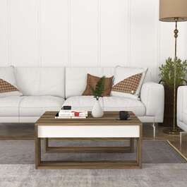 FRAGOSO konferenční stolek, bílá/ořech