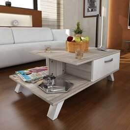 IKUNO konferenční stolek na nožičkách, bílá/cordoba