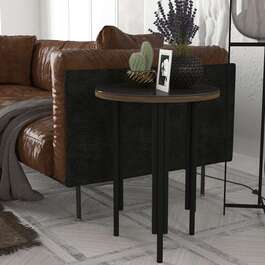 BORDEN industriální příruční stolek, ořech/černá