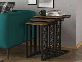 MIMOSO industriální příruční stolek, ořech