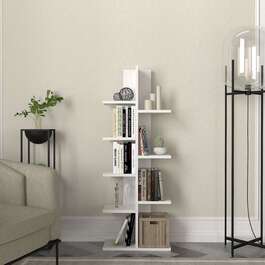 COBALT úzká knihovna, bílá