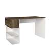 CHITOS psací stůl, bílá/ořech