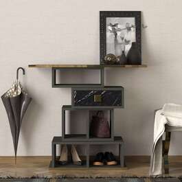 OZU luxusní konzolový stolek, antracit/černý mramor