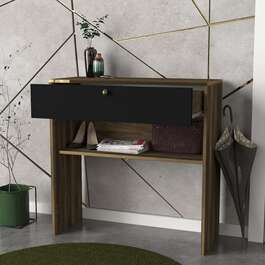 PERUS konzolový stolek, ořech/černý