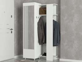 FURANO předsíňová stěna se zrcadlem, bílá