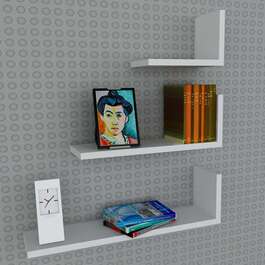 KATORI 3 závěsné police, bílá