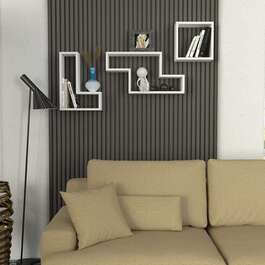 BRANTFORD 3 závěsné police, bílá