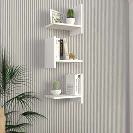 AMPARO 3 závěsné police, bílá