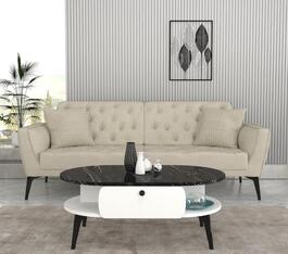 EXPRES EGYPT konferenční stolek, bílá/černý mramor