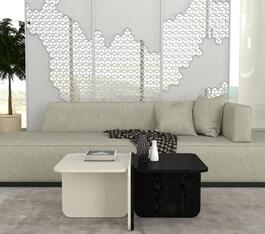 GARON konferenční stolek, pískove/černá