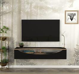 ZUGI závěsný TV stolek, černá/borovice Atlantik