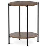 CT-G1005 OLW - Přístavný stolek, MDF, dekor staré dřevo, kov, černý lak