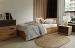 Postel s roštem 90x200 cm BOXBY, dub artisan/satin