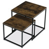 AF-076 OLW - Set 2 ks odkládacích stolků, MDF, dekor divoký dub, kov, černý lak