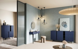 Obývací sestava (CS-01-02-07) KARLINO, barva tmavě modrá