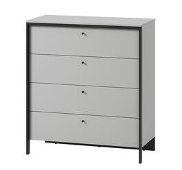 Komoda 4S s LED SAVONA barva šedá/černá