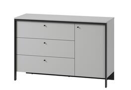 Komoda 1D3S s LED SAVONA barva šedá/černá