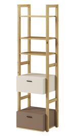 Regál se 2 zásuvkami 51 LIMERA barva dub artisan/béžová/lanýž