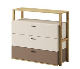 Komoda se 3 zásuvkami LIMERA barva dub artisan/béžová/lanýž