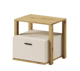 Noční stolek se zásuvkou LIMERA barva dub artisan/béžová