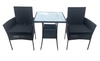 Zahradní ratanový set MADEIRA 2 křesla + 1 stůl černá/šedá