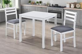 Jídelní sestava MUELER bílá/šedá