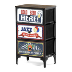 AUK-W2001 BK - Komoda se 3 zásuvkami, 45x30x77