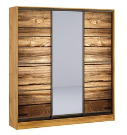 Šatní skříň s posuv. dveřmi 250 VIEE dub apalačský/zrcadlo