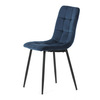 CT-281 BLUE4 - Židle jídelní, modrá sametová látka, nohy černý kov
