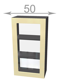 Horní vysoká vitrína š.50, v.92, Modena W5092G, bílá/artwood