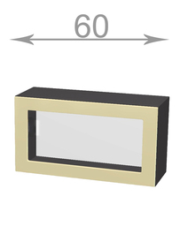 Horní vysoká výklopná vitrína š.60, v.46, Horizon W6046G, grafit/beton