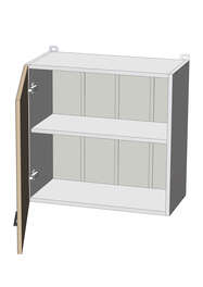 Horní vysoká skříňka nad digestoř š.60, v.57, Modena W6057, grafit/bílý mat