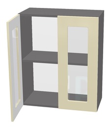 Horní vitrína š.60, v.72, Modena W6072G, grafit/šedá činčila